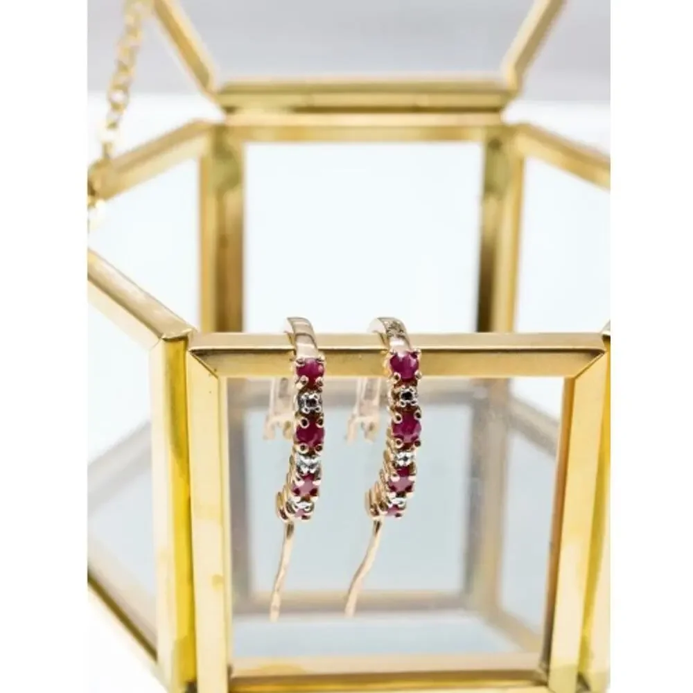 925 Sterling Silver Gold Plated Spinel Earrings
